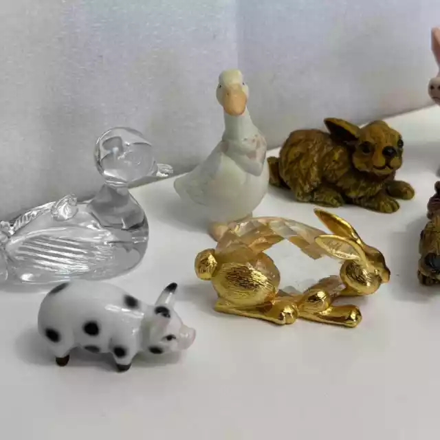 Vintage Lot 6 Miniature Animal Figures Manon Swarovski Crystal Rabbit Bug House 3