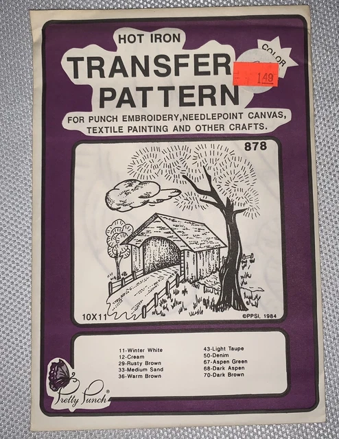 E3 '89 Bonito Patrón De Transferencia Codificado Hierro Bordado 878 Puente Cubierto
