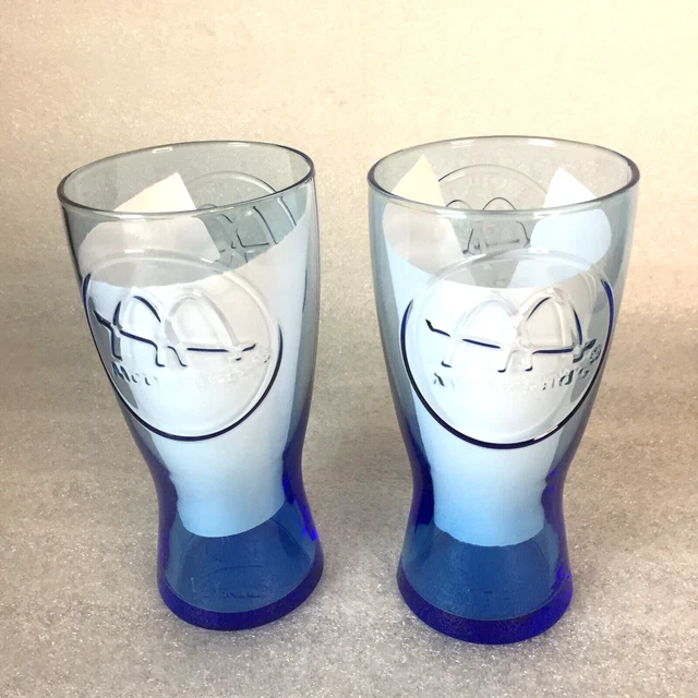 McDonald's 2 Ct Cobalt Blue 1961 Drinking Glass 16 oz Advertising Tumbler