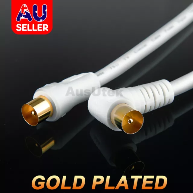 TV Antenna Aerial Cable Cord Coax PAL Male Right Angle Plug 1.8m 3m 5m AU SELLER