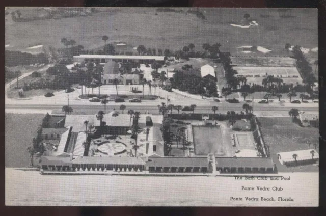 Postcard PONTE VEDRA BEACH Florida/FL  Bath Club & Pool Aerial view 1930's?