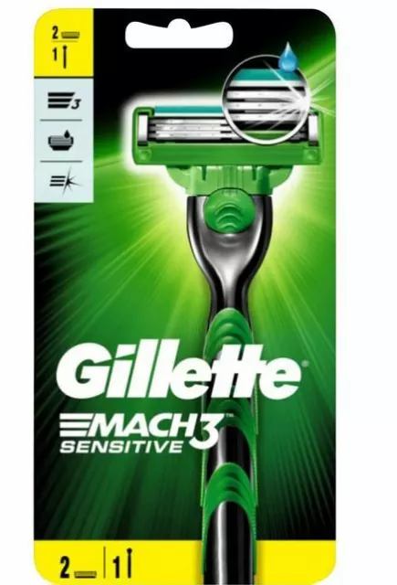 Gillette MACH3 Sensitive Rasiere+7 Rasierklingen im Blister ohne OVP Original