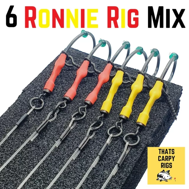 6 Ronnie Rigs & FREE Hookbaits / Amnesia Clear / Ready Tied spinner rig korda