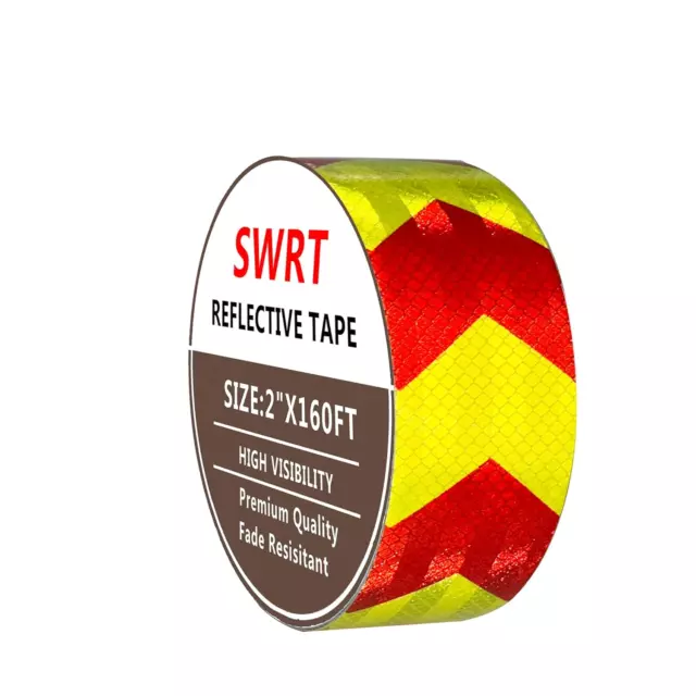 2 INCH X 160 FT Reflective Tape Outdoor Waterproof Red & Fluorescent ...