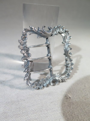 Boucle De Ceinture Ancienne En Argent Massif Lorenzi Milan Italie - Occasion, Bon état