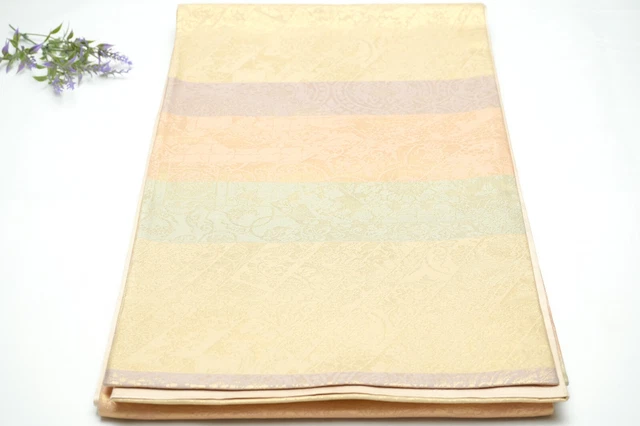 Dear Vanilla Japanese Silk Fukuro Obi Sash Belt Women's Kimono Genuine Vintage