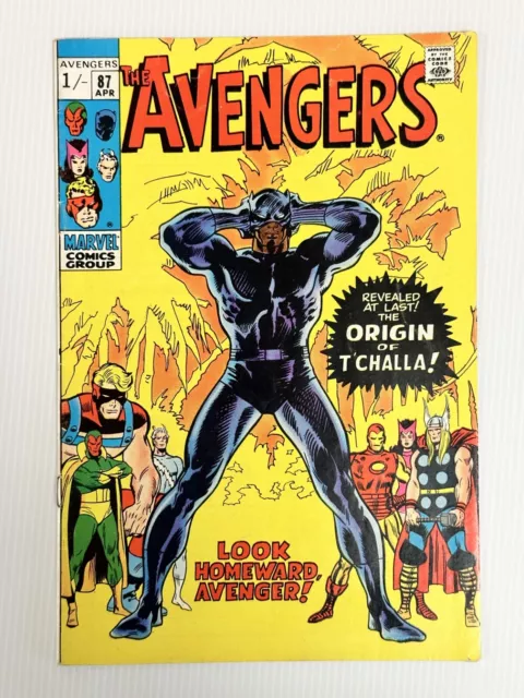 The Avengers #87 1971 FN/VF Ursprung des schwarzen Panthers Pence Kopie