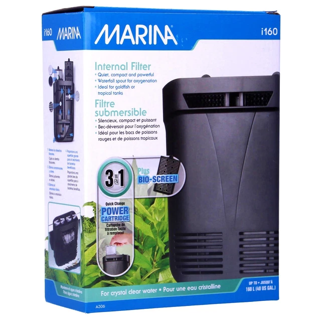 Marina i160 Internal Aquarium Filter Power Fish Tank Cartridge Media