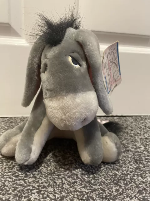 Vintage Disneyland Walt Disney World Eeyore Stofftier Plüschtier Winnie The Pooh Brandneu mit Etikett