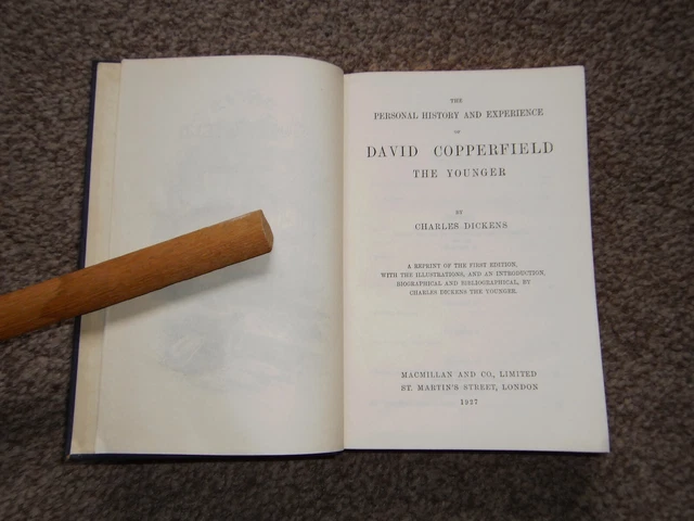 DAVID COPPERFIELD BY Charles Dickens blue leather binding Macmillan