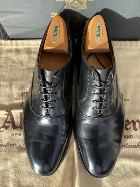 Alden Shell Cordovan Plain Toe Oxford Schwarz US 10.5 C/E