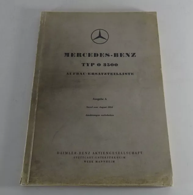 Catalogue des Pièces / Aufbau-Ersatzteilliste Mercedes-Benz Bus O 3500 Stand 08/