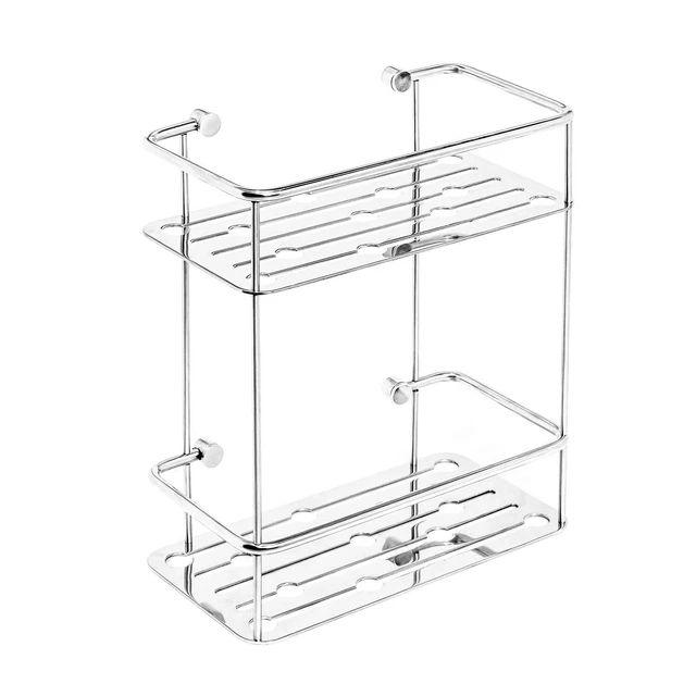 Etagere Salle De Bain Sans Percage, Etagere Douche En Métal Noir Mat Et Noyer, Porte Savon