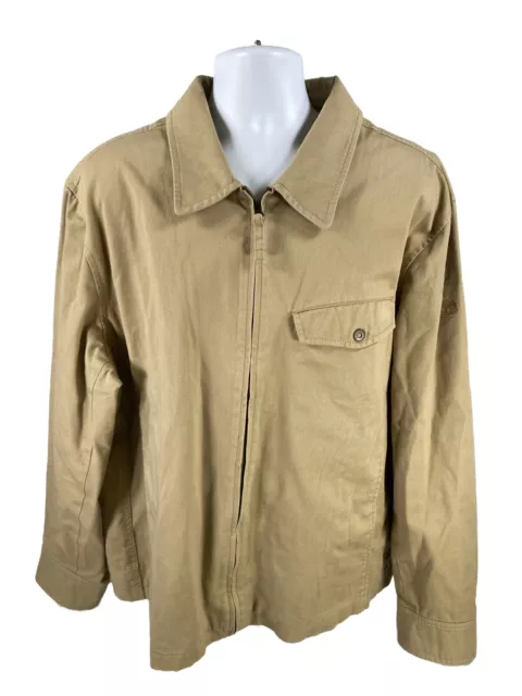 Timberland Men's Beige Cotton Full Zip Collared Blouson Jacket - 2XL