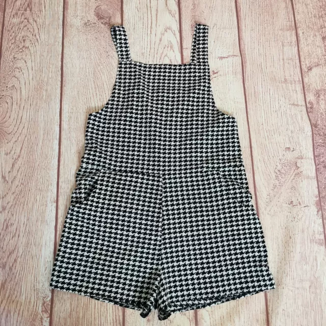 Oh My Love Size M (10-12) Black & White Dogtooth/Hounds Tooth Playsuit