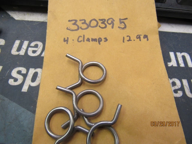 4 New  Omc Oem  Johnson Evinrude Hose Clamps 330395