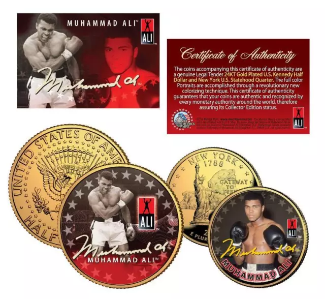 MUHAMMAD ALI 24K Gold U.S. Legal Tender 2-Coin Set *Officially Licensed*