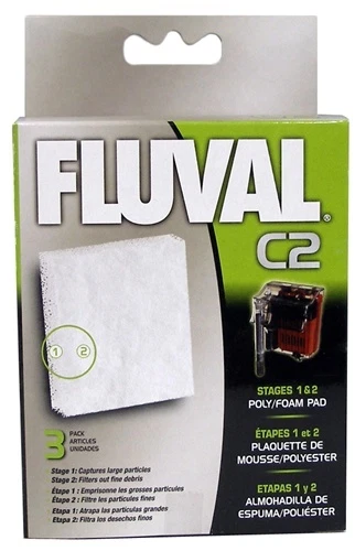 Authentic Fluval C2 Poly Foam Pad  Filter Filtration Fish Aquarium 3-Pack