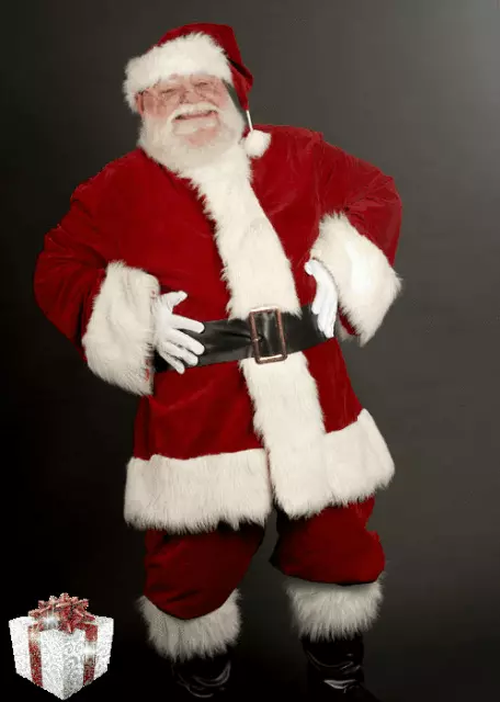 Luxury Deluxe Deep Red Velvet Santa Outfit.professional Father Christmas Costume