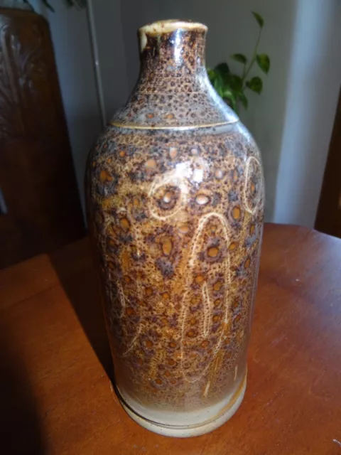 ancien vase bouteille en céramique vintage signé le coulet cruis 2