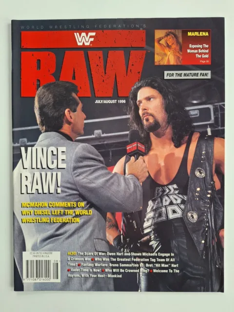 WWF Raw Magazine July / August with Poster VGC - Diesal Ultimate Warrior