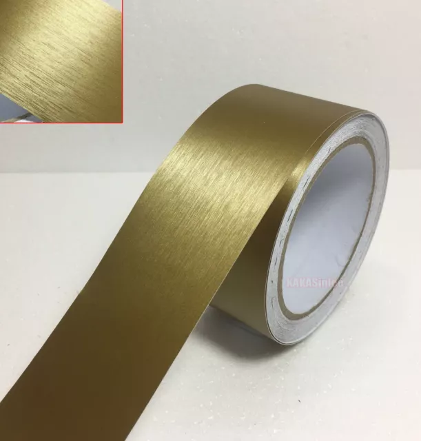 Decors Car Metal Brushed Steel Matte ALUMINUM Vinyl Tape Wrap Sticker Gold VL