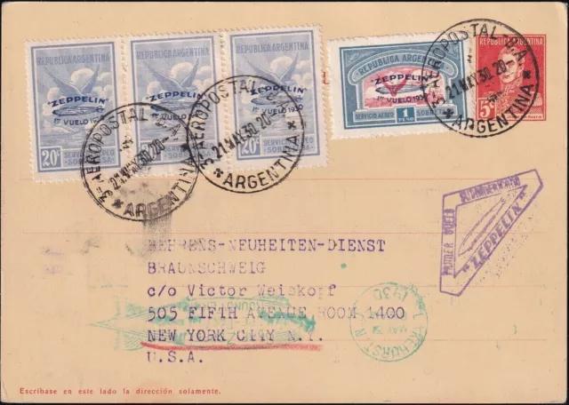 Zeppelin LZ 127- SAF 1930 - Post aus Argentinien - mit 4 Zeppelin Briefmarken