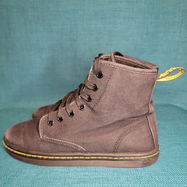 DR MARTENS SHOREDITCH AW004 Womens Size 7 Black Canvas Boots FREE SHIPPING 24.75 PicClick