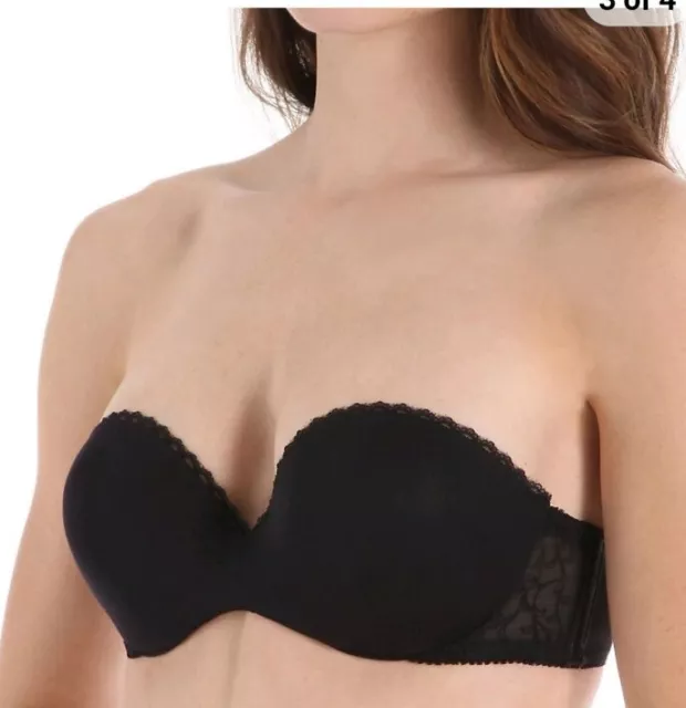 Lily Of France Gel Touch Strapless Bra Size 32A Black 4 Way Convertible NWT