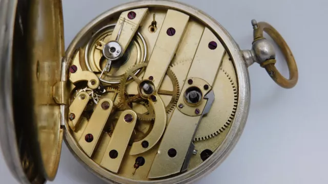 Orologio da tasca argento Funziona Taschenuhr silver pocket watch Working A35