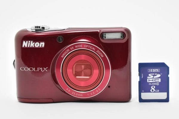 NIKON COOLPIX L32 20.1MP Red Digital Camera Tested Read