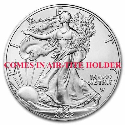2022 American 1 oz 999 Fine Silver Eagle $1 Coin BU - Air-Tite Holder - In Stock