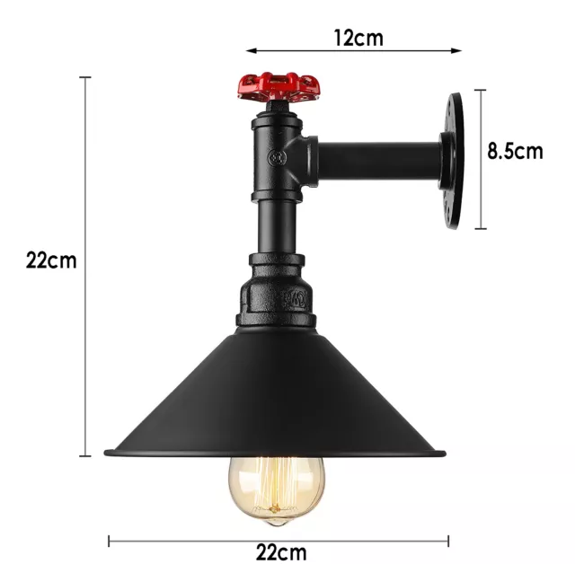 Wandleuchter- Licht Antik Retro Vintage Industriell Holz Wandleuchten Lampe Wand 2