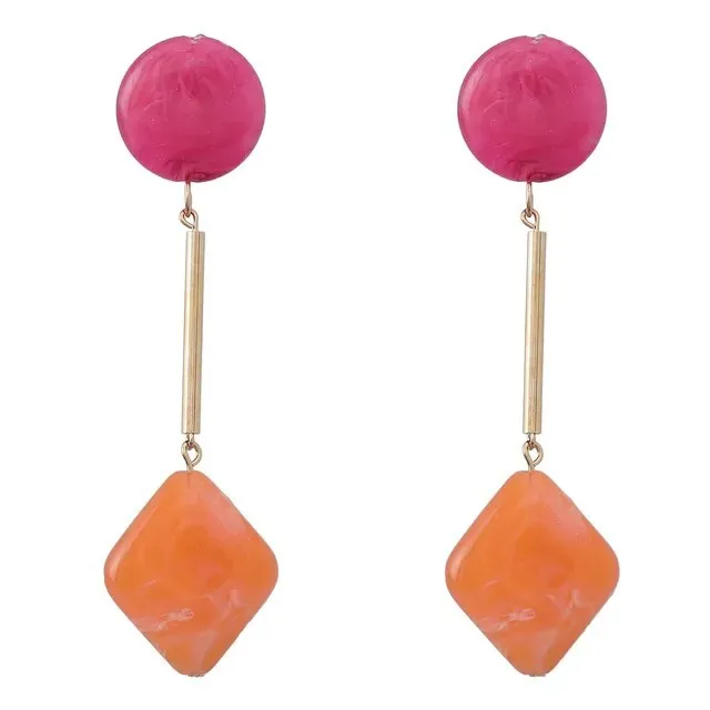 Orange Damen Damen Mode Acryl Harz Rattan Schleife Ohrringe Tropfen Süßigkeiten Farbe 2