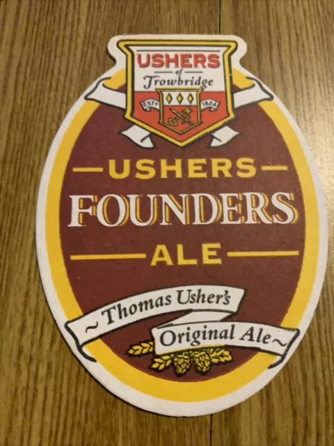 Vintage Beer Mat Coaster two sided Ushers Founders Ale