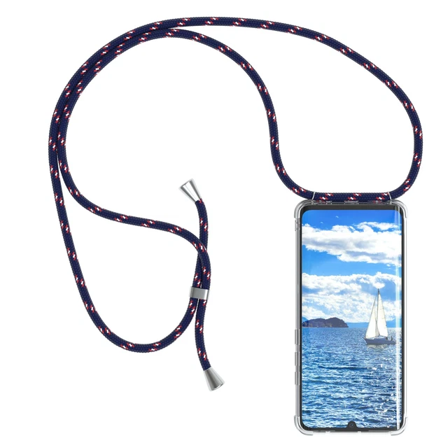 Pour Xiaomi Mi Note 10 Lite Téléphone À Accrocher Corde Chaîne Bleu Camouflage