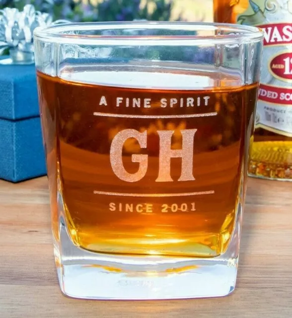 Personalised Engraved Monogrammed Name Scotch Whiskey Glass Birthday Present