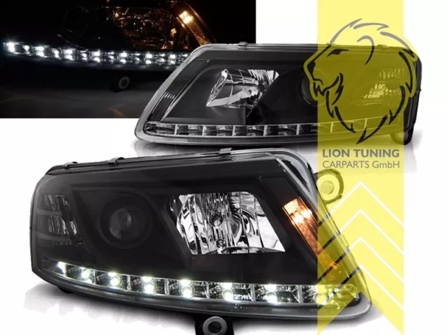 Scheinwerfer echtes LED Tagfahrlicht für Audi A6 C6 4F Limo Avant schwarz