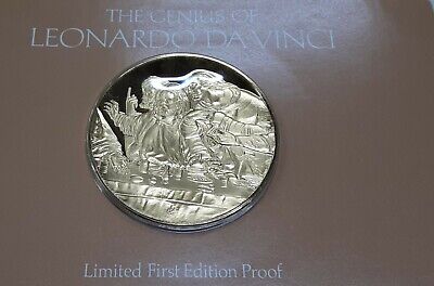 Franklin Mint Genius/DaVinci PF Gold Plated .925 Silver Medal-Apostles