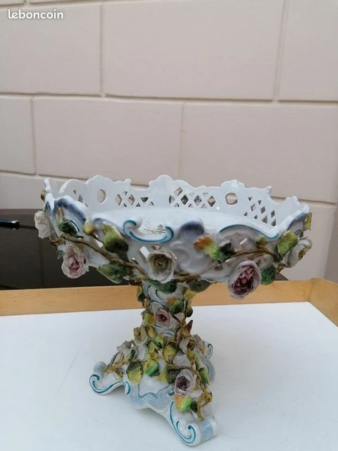 Coupe à Fruits Sur Pied En Porcelaine HEMOTON - Design Rétro, 12.5x12.5x5cm - Pour Fruits, Snacks, Desserts - 2