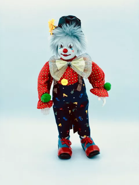 WORLD OF CLOWNS Coco Clown Red 36cm Porcelain Clown Doll. WC031