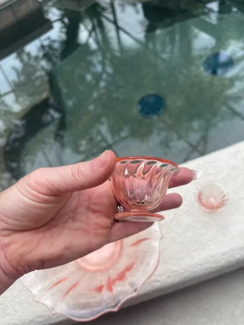 Anchor Hocking Bundle Of 5 - Jeannette Glass Co. Petal Swirl Collection Pink De 3