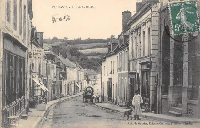 Cpa 72 Vibraye Rue De La Riviere