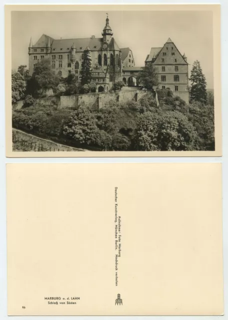 89629 - Marburg - Schloß von Süden - Echtfoto - alte Ansichtskarte