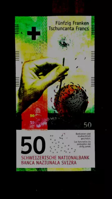 SWITZERLAND SWISS 50 FRANCS polymer GEM UNC