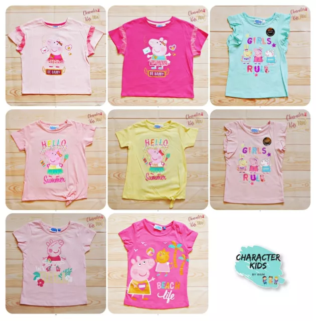 Original Peppa Pig and Friends Character Girls Short Sleeve Tops T-Shirts 3-6 y