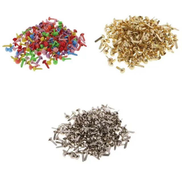 600Pcs Mini Round Metal Brads Scrapbooking Embellishment DIY Crafts