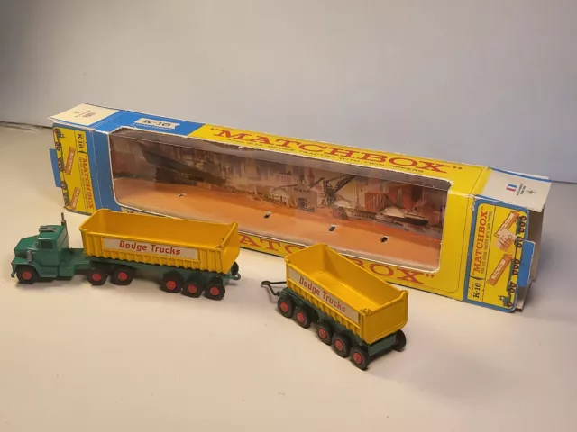 REPRO BOX ONLY!!!!! Matchbox King Size K-16 DODGE TRACTOR WITH 2 TWIN TIPPERS. 2