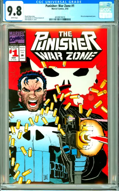 Punisher: War Zone 1 Cgc 9.8 Wp Die-Cut Cover New Non Circulated Cgc Case Marvel