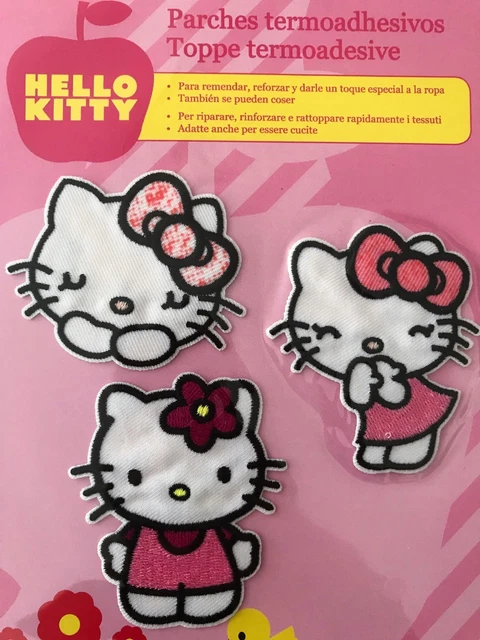 Hello Kitty Lila Pink Katze  Flicken - Aufnäher - Iron on Patches - 3er SET